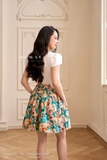 Chân váy xòe ly dáng ngắn Gabardine