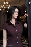 Chân váy xoè Gabadine công sở cạp cao