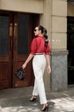 (2 màu) Quần baggy Gabadine công sở xếp ly
