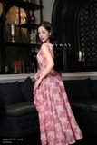 (2 màu) Đầm xòe maxi họa tiết hoa không tay
