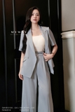 Quần lụa suông dáng cạp cao