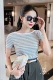Áo Cotton ôm vừa dáng cổ thuyền