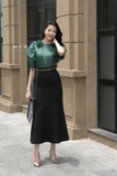 (3 màu) Chân váy xòe rủ Garbadine công sở