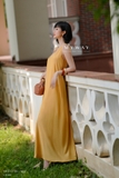 Đầm suông A dáng cổ cách điệu buộc nơ