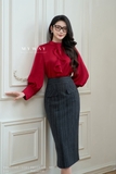 Áo sơ mi suông vừa dáng cổ biến kiểu