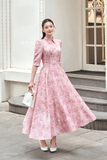 Đầm xòe họa tiết hoa