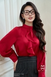 Áo sơ mi suông vừa dáng cổ biến kiểu