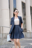 (5 màu) Áo vest ngắn tay suông vừa cổ 2 ve