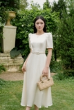(6 màu) Đầm xòe cổ tròn tay lỡ
