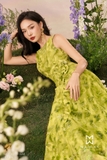 (2 màu) Đầm xòe maxi họa tiết hoa không tay