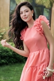 (2 màu) Đầm maxi ba tầng tay bèo trên mắt cá