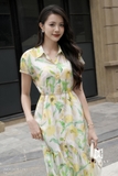 (3 màu) Đầm suông tay chờm dáng cổ Đức