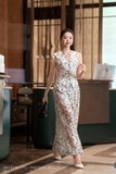 Quần ống suông A Tơ họa tiết