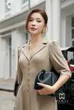 Đầm xòe dáng cổ biến kiểu dài qua bắp