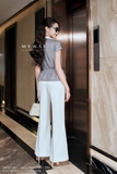 Áo sơ mi bo gấu dáng cổ Đức