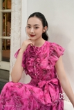 (3 màu) Đầm maxi hoa xoè ba tầng bèo nhún