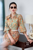 Áo sơ mi dài tay Lining Cupro họa tiết