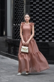 (4 màu) Đầm maxi Voan tay bèo