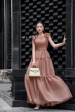 (4 màu) Đầm maxi Voan tay bèo