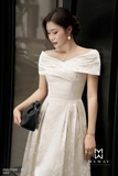 (4 màu) Đầm xòe dáng cổ biến kiểu