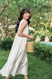 Đầm suông không tay cổ tròn dài qua bắp