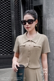 (2 màu) Áo sơ mi cổ Đức không chân cúc bọc