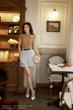 (2 màu) Quần short hè cạp cao xếp ly eo