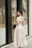 (4 màu) Đầm xòe dáng cổ biến kiểu