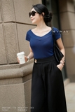 (9 màu) Áo cotton thun trễ vai