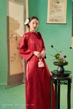 Áo dài dáng suông vừa phối cổ tàu
