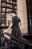 Đầm sơ mi ngắn tay họa tiết kẻ