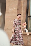 Đầm xòe dự tiệc du xuân tay lỡ