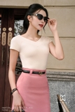 (6 màu) Áo cotton thun trễ vai
