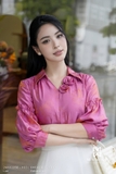 (9 màu) Áo sơ mi tay bồng đính hoa