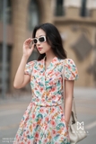 Chân váy xòe hoa lining cupro