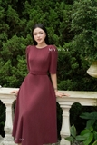 (6 màu) Đầm xòe cổ tròn tay lỡ