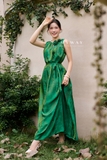 (3 màu) Đầm maxi cổ tròn đính hoa đính ngọc trên mắt cá