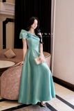 Đầm xòe dáng cổ biến kiểu phối hoa