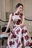 (4 màu) Đầm xòe A-line cổ đổ họa tiết