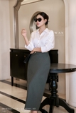 Chân váy chữ A dài qua bắp có túi