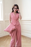 (7 màu) Áo vest công sở phối cúc thanh lịch