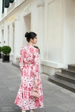 Chân váy xòe Lining Cupro họa tiết hoa