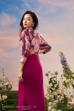 (3 màu) Áo kiểu hoa Tơ tay lỡ