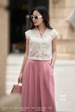 Áo kiểu cổ tim ren hoa