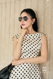 Đầm xòe A-line cổ đổ họa tiết