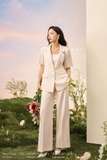 Quần ống suông công sở Hè cạp cao