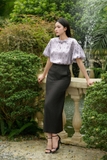 Áo sơ mi dáng suông vừa phối cổ tròn