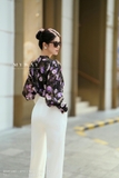 Quần baggy trắng cạp cao 2 cúc
