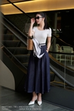 (3 màu) Áo cotton cổ thuyền tay ngắn dáng suông ôm