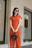 (2 màu) Áo sơ mi ngắn tay bo gấu gabadine